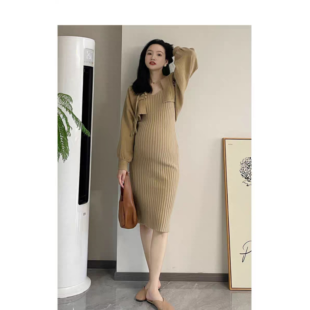 Sét đầm len bầu đầm bầu mùa đông hàng qc 0411-030