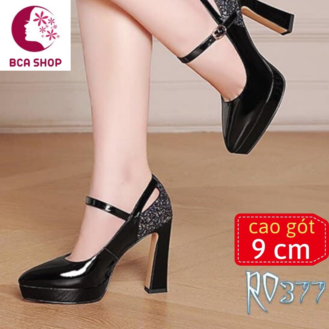 Giày cao gót 9cm bít mũi thời trang nữ cao cấp ROSATA kiêu sa, sang trọng và duyên dáng RO377