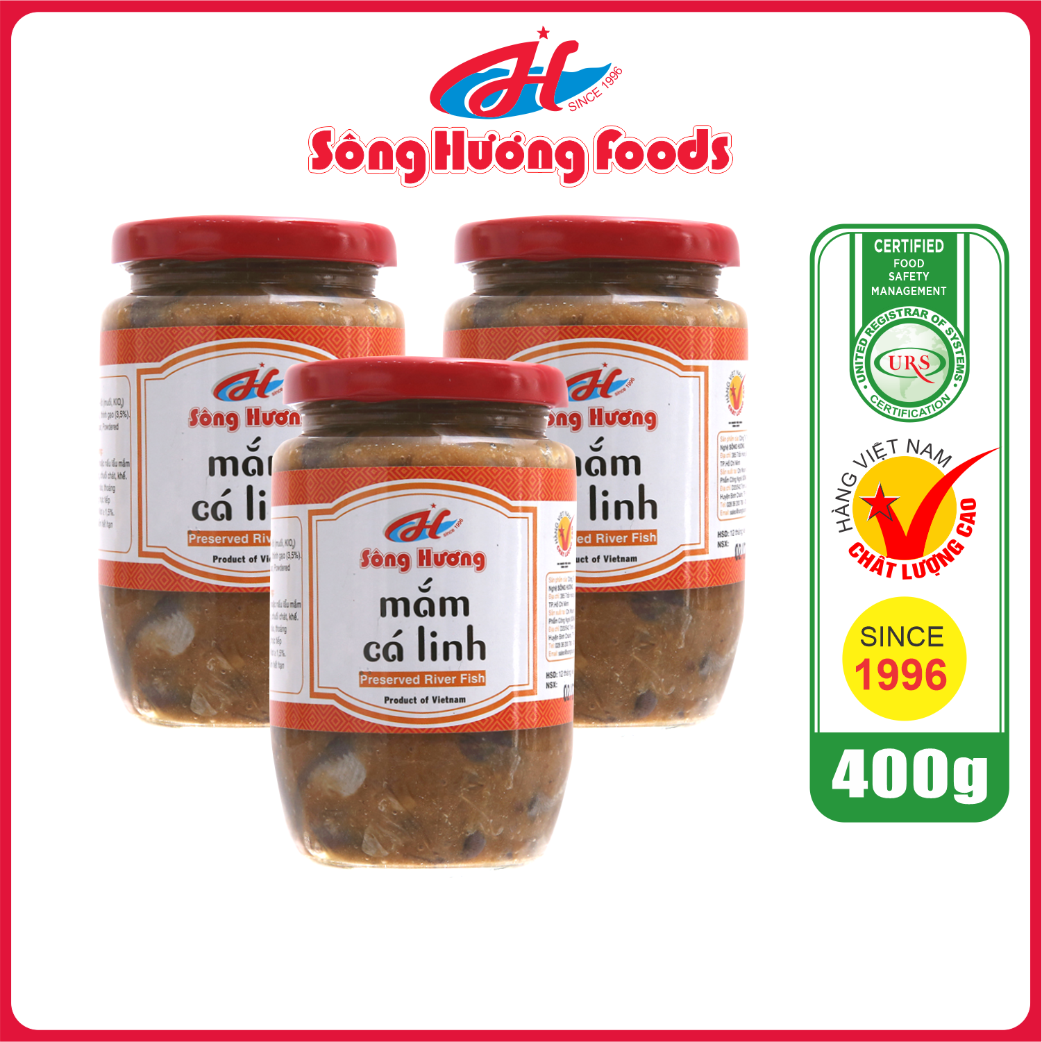 3 Hũ Mắm Cá Linh Sông Hương Foods Hũ 400g