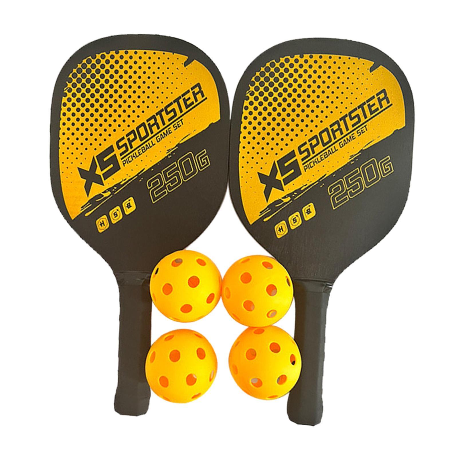 Pickleball Rackets Pickleball Paddles Wood Portable Durable Non Slip Handle with Storage Bag 4 Balls for Adults Player Training Sports Gifts