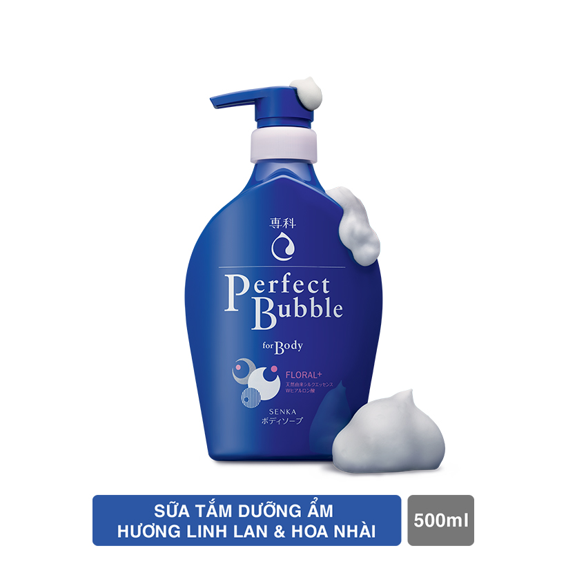 Sữa tắm dưỡng ẩm hương hoa tươi mát Senka Perfect Bubble for Body Floral Plus 500ml