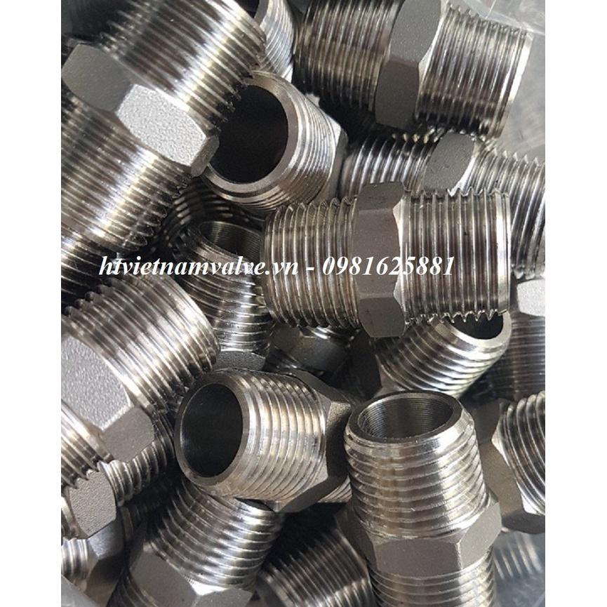 Kép inox ren ngoài inox 304, nối inox ren ngoài đúc sần đẹp