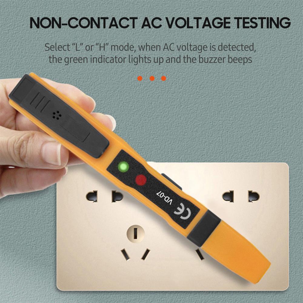 Non-contact AC Voltage Tester Pen AC 70-250V DC 250V Portable NCV Detector with Sound Light Dual Alarm, Zero/ Live Wire Recognition, Break Point Detection, Battery Level Check
