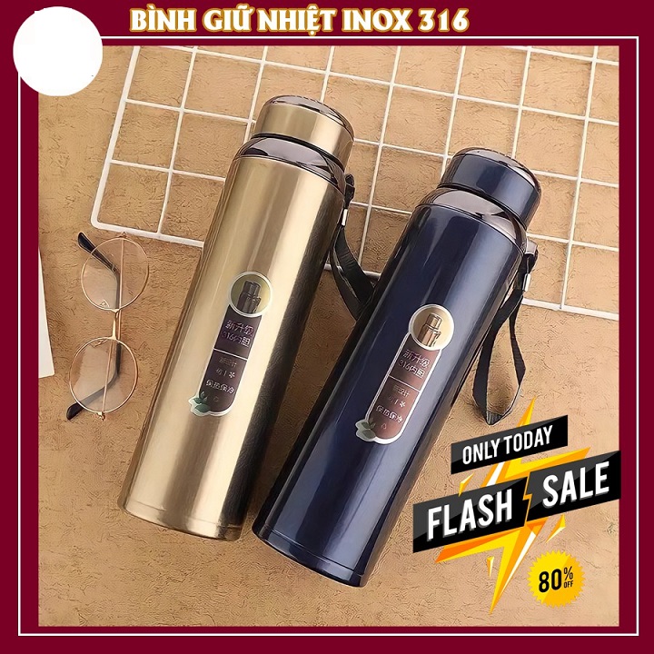 Mua Bình Giữ Nhiệt inox 316 cao cấp Tặng Chai Thủy Tinh giữ nhiệt 500 ML