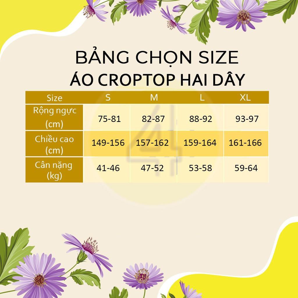 Áo croptop hai dây dáng ôm 4LOVA vải cotton mịn co giãn thoáng mát