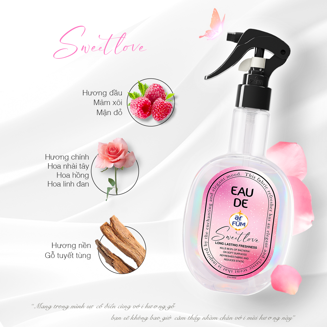 [Special Edition] Combo 2 Xịt thơm quần áo hương nước hoa cao cấp arFUM lưu hương lâu, khử mùi hiệu quả (250ml)
