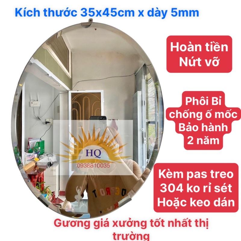 GƯƠNG SOI TREO TƯỜNG OVAL KÈM PAS GƯƠNG - KEO DÁN GƯƠNG