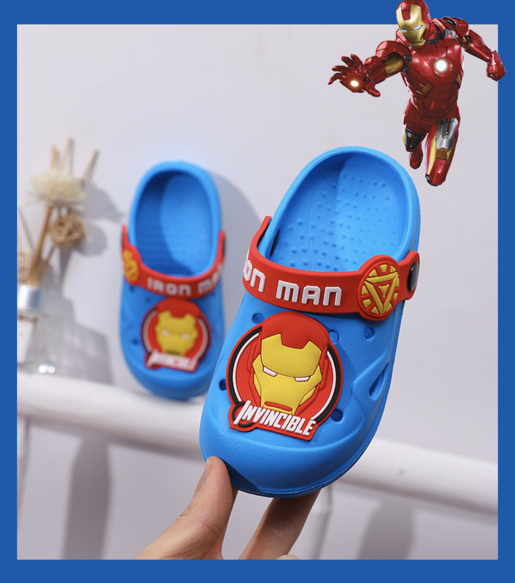 Dép sục IRON MAN chống trượt chống trơn cho bé hình người nhện siêu nhân chân thoải mái