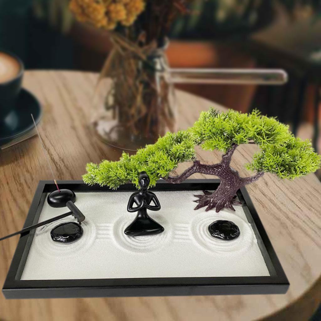 Women Statue Sand Tray Meditation Decor Set Resin Tabletop