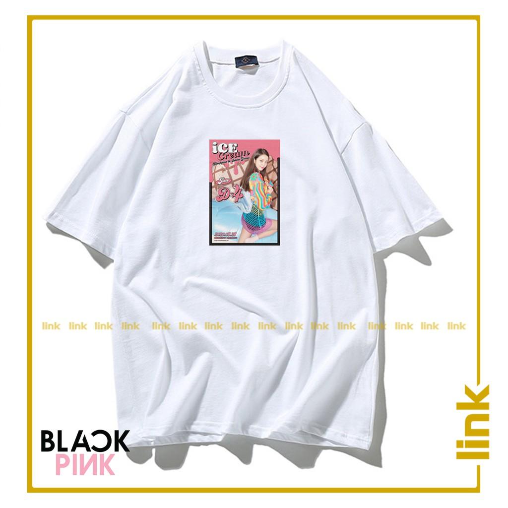 Áo thun BLACKPINK JISOO ICE CREAM tay lỡ unisex