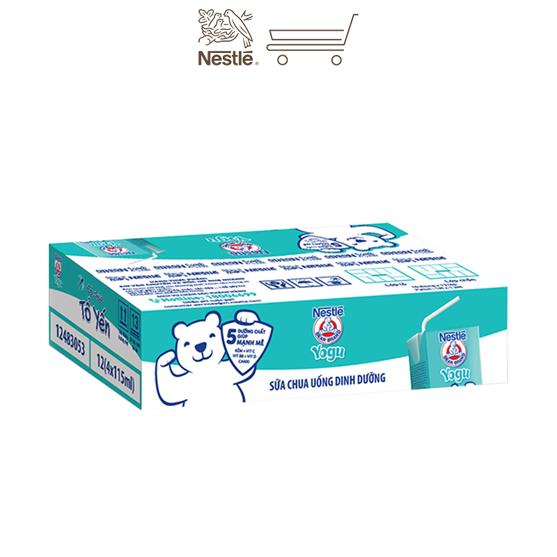 Thùng 48 hộp sữa chua tổ yến Nestlé Yogu 12(4x115ml)