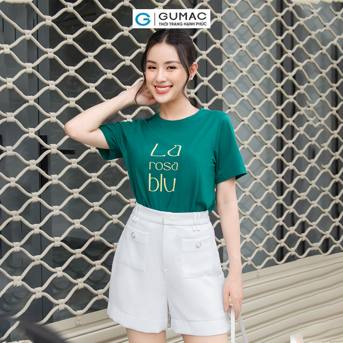 [BST MỚI THÁNG 9] Áo thun nữ tay ngắn in chữ dày dặn trẻ trung thoải mái GUMAC LATD0902