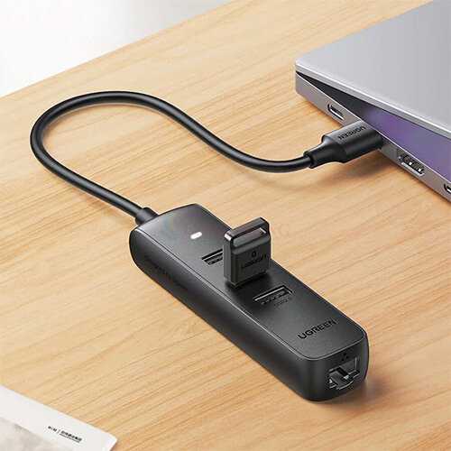 Cổng chuyển đổi Ugreen 4-in-1 USB 2.0 Hub with Ethernet Adapter CM416 20984 - Hàng chính hãng