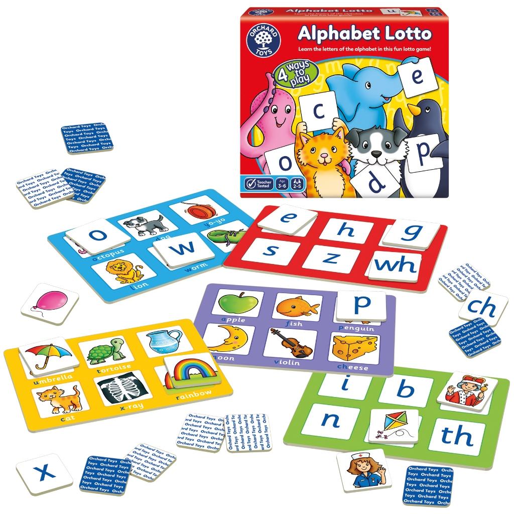 Trò chơi trí tuệ Alphabet Lotto - Orchard Toys giúp trẻ nhỏ học tiếng Anh bằng chữ cái và hình ảnh
