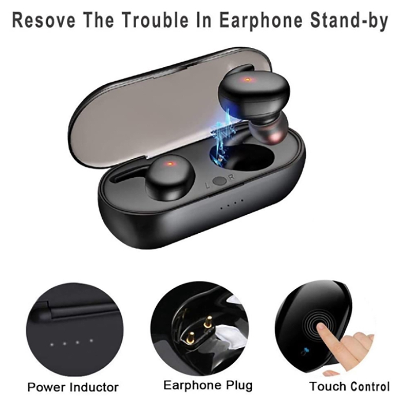 Tai nghe không dây Vitog Y30 TWS kết nối Bluetooth 5.0, chạm điều khiển, âm thanh Hifi sống động, kiểu dáng thể thao tương thích với hệ điều hành Android và iOS