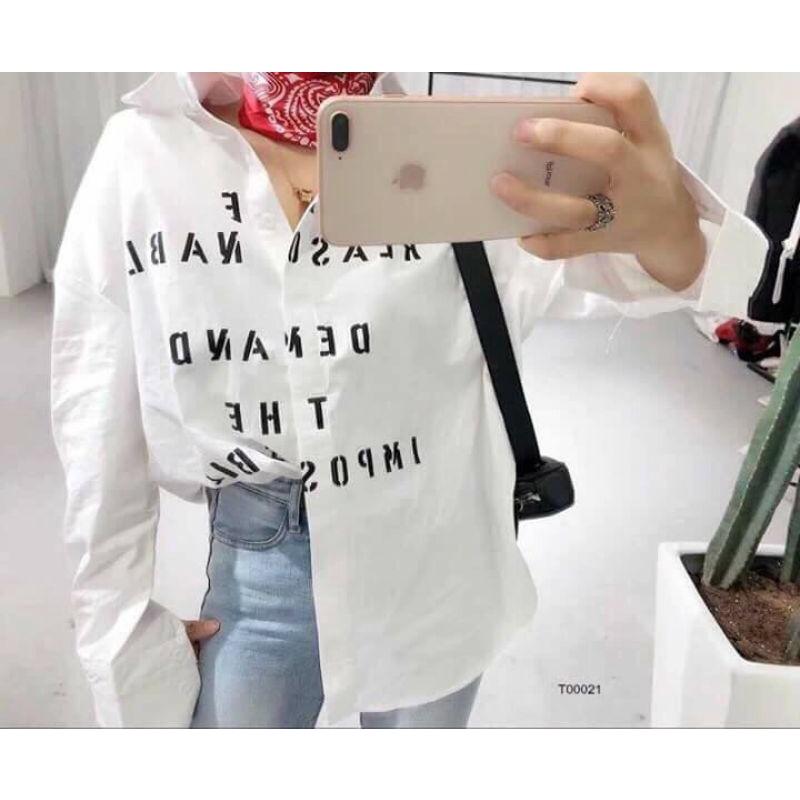 Xả hàng Áo sơ mi in hình siêu xinh