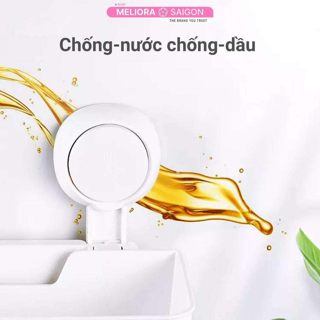 Giá treo tường 2 tầng cao cấp MELIORA không khoan tường tải treo 10kg chống nước tái sử dụng hút chân không SG635