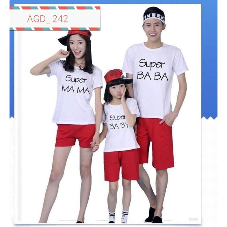 Áo in chữ super mama - MÃ AGD 242