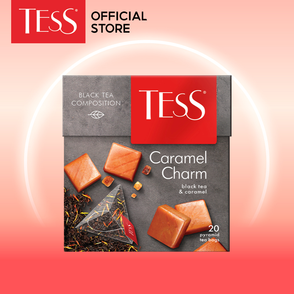 Trà đen Tess Caramel Charm vị kem và kẹo caramel 20 gói/hộp