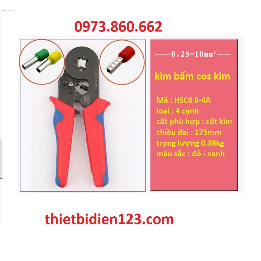 Kìm bấm cos kim, cos pin HSC8 6-4A, kềm bấm cốt, bóp cos loại tốt