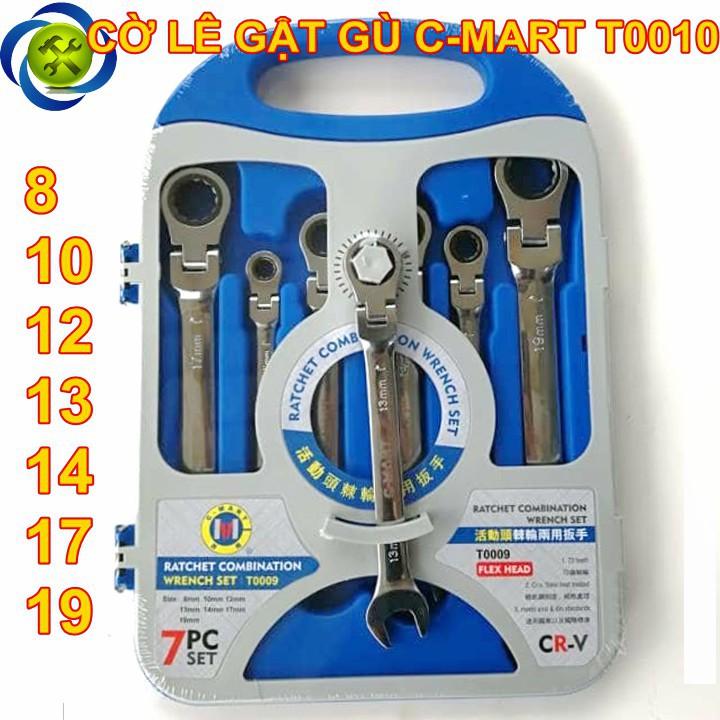 Bộ cờ lê vòng miệng tự động lắc léo C-Mart T0009 7 cây