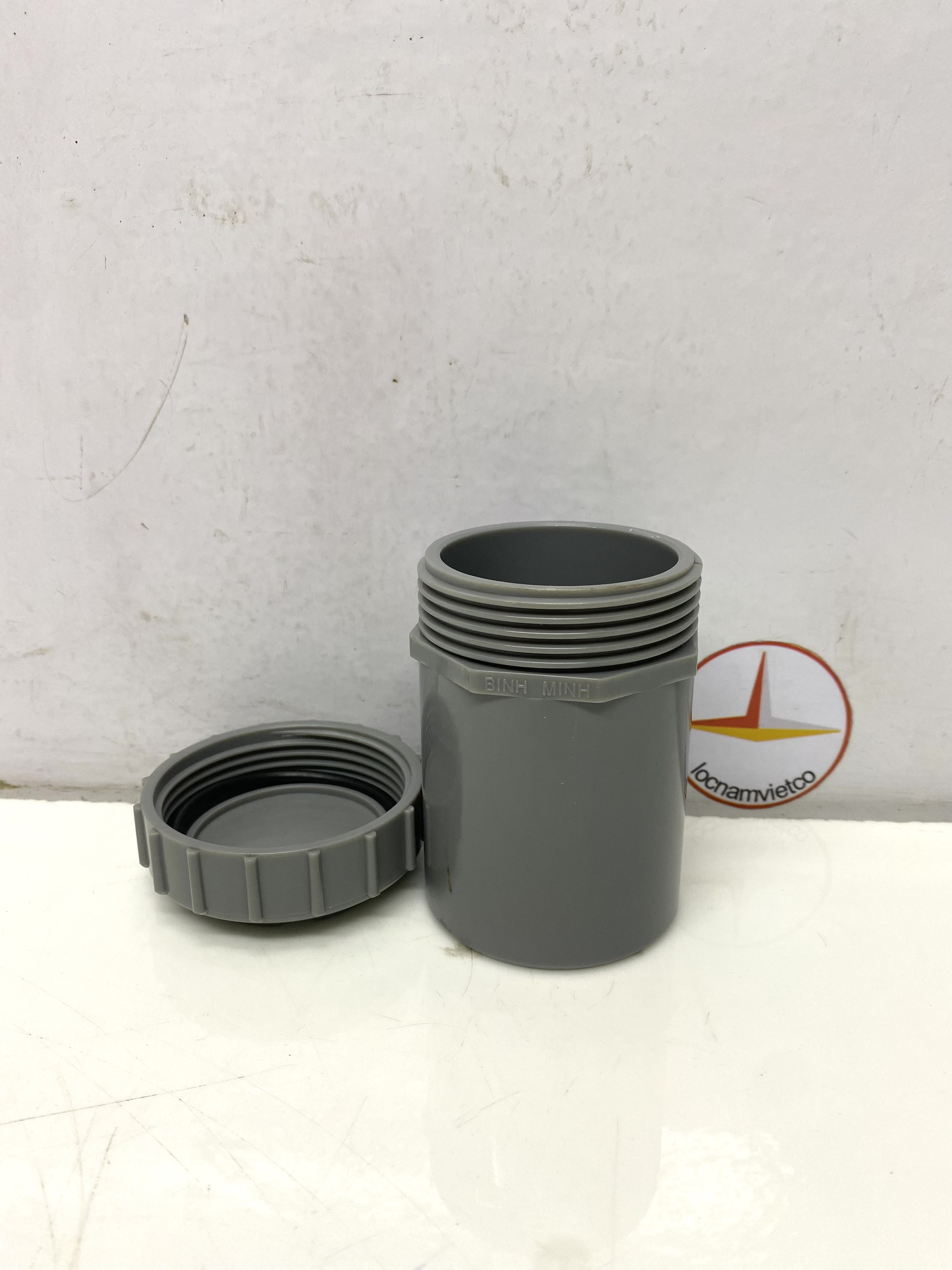 Bít xả ren ngoài 60 nhựa PVC Bình Minh _BXRN60