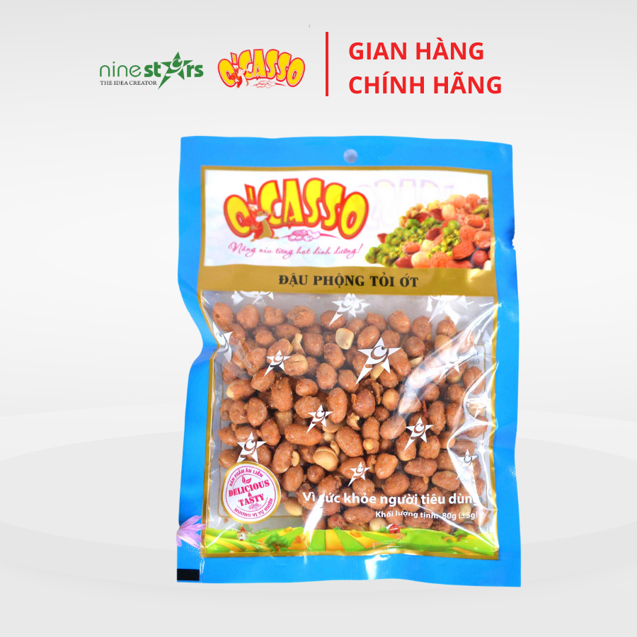 Đậu phộng tỏi ớt  O'Casso Gói 80g