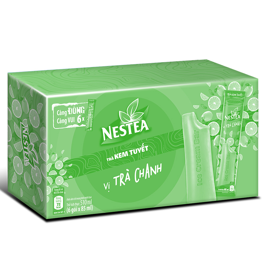 Trà Kem Tuyết Nestea vị Trà Chanh (Hộp 6 gói x 85ml)