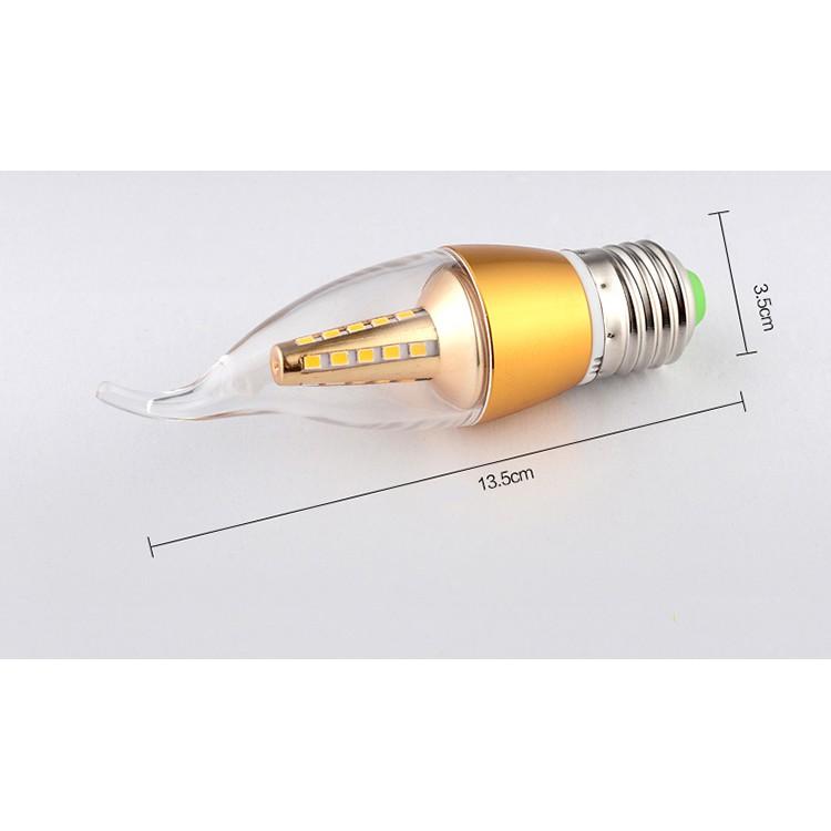 Combo 10 bóng đèn led nến 5W ánh sáng vàng dùng trong đèn trang trí, đèn chùm, đèn tường, đèn ngủ.