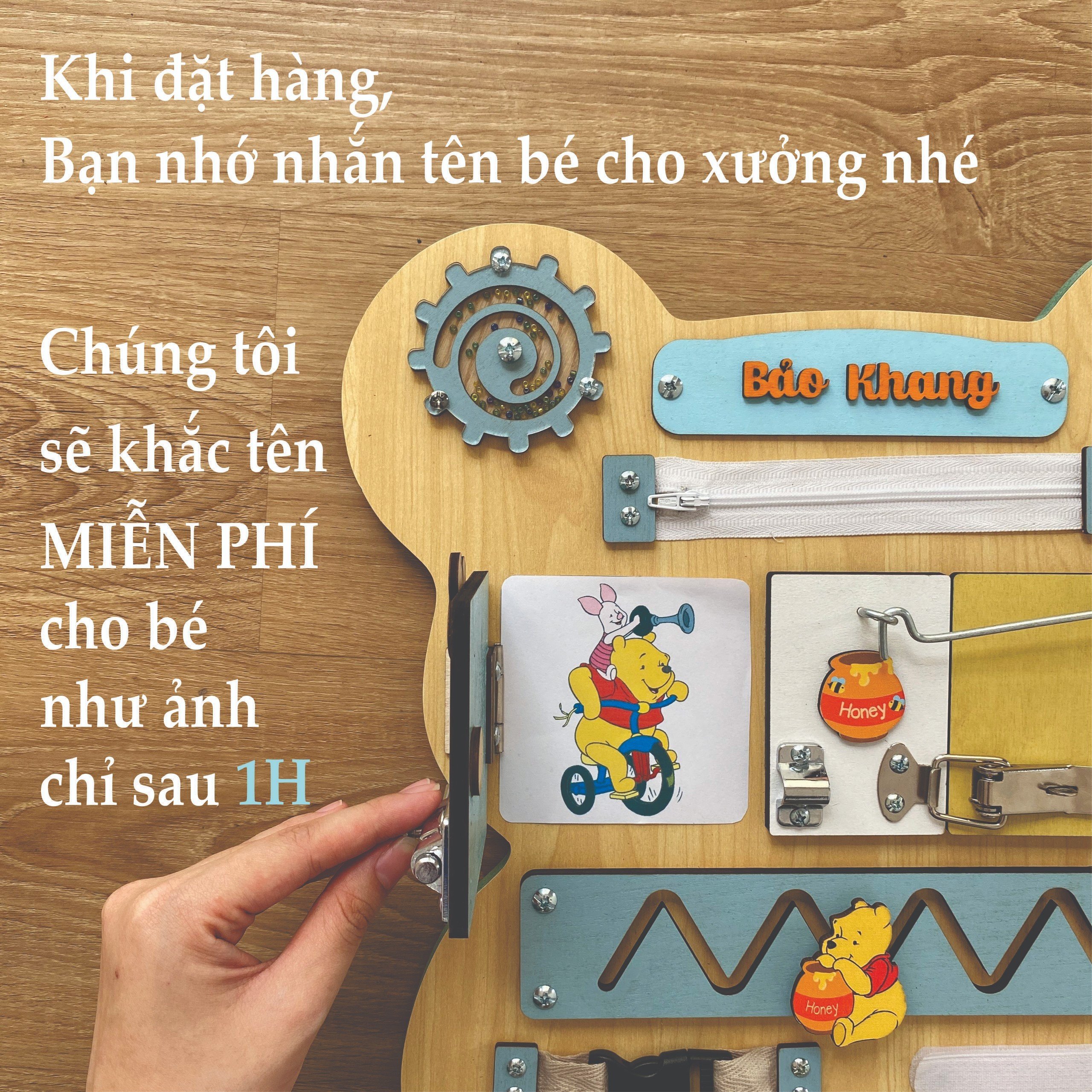 Bảng Bận Rộn Khắc Tên Riêng Cho Bé