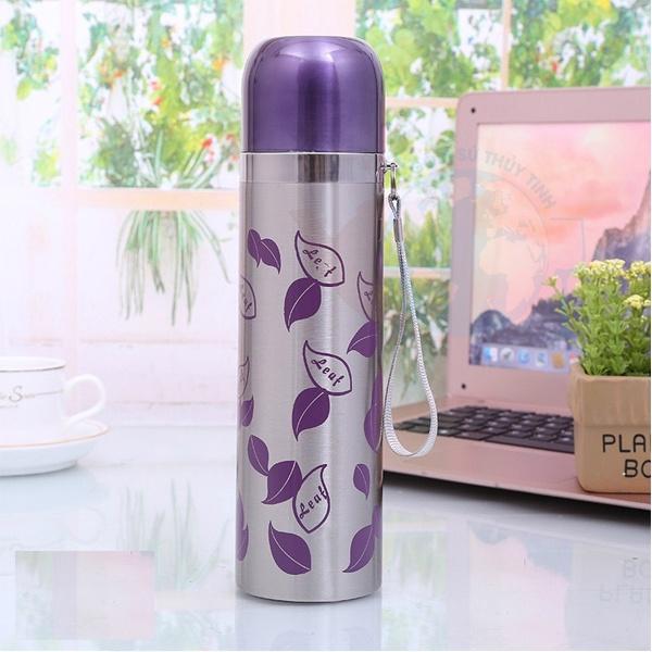 BÌNH GIỮ NHIỆT CAO CẤP INOX 500ML HÌNH LÁ BAY XINH XẮN