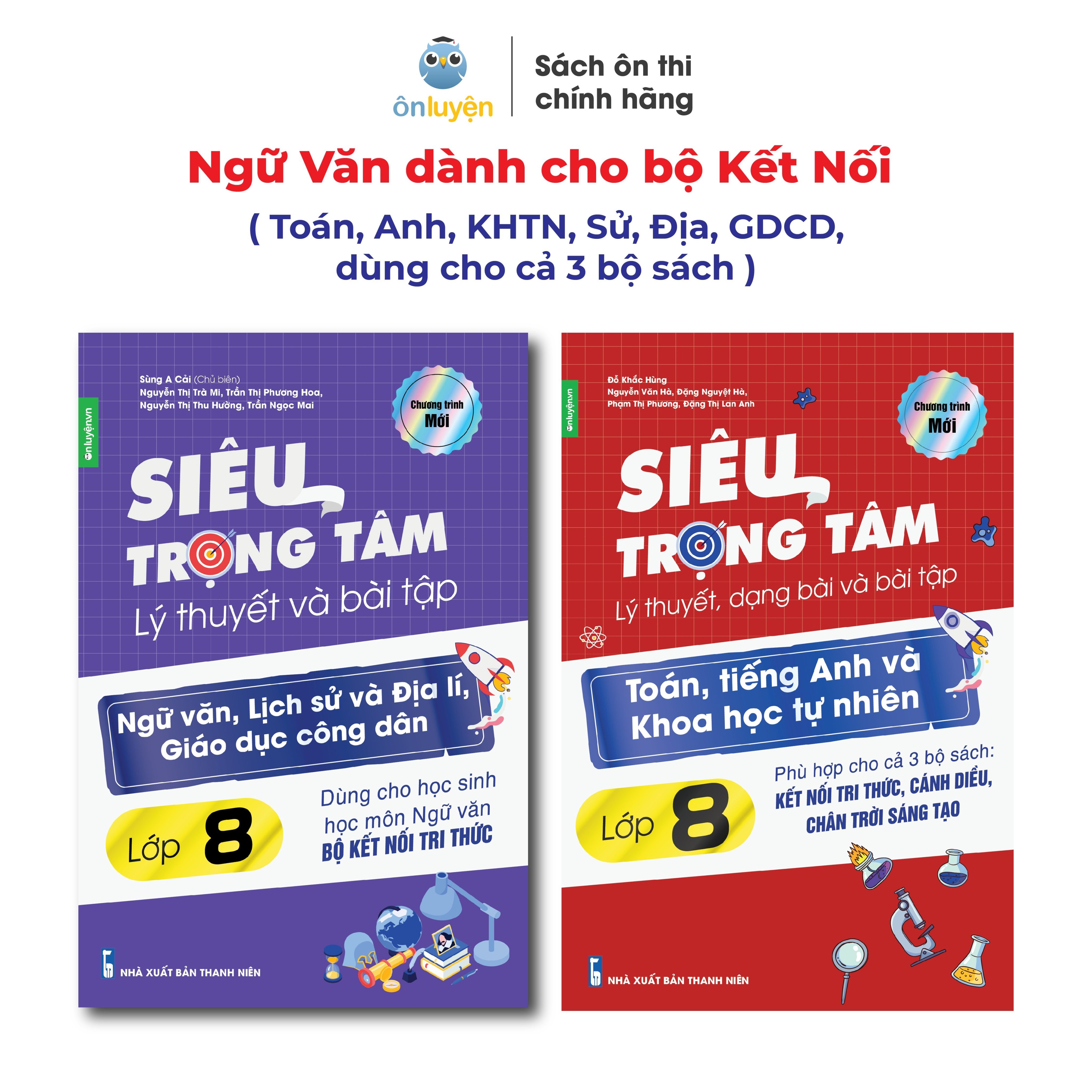 Lớp 8 (Bộ Kết Nối)- Combo 2 Sách Siêu trọng tâm TOÁN, TIẾNG ANH, KHTN và Văn, Khoa học xã hội lớp 8-Nhà sách Ôn luyện