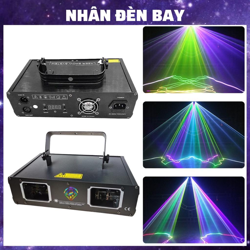 Đèn Laser Quét Tia 2 Cửa 7 Màu RGB Công Suất 1000mW Hiệu Ứng Tia Phủ Rộng Sắc Nét Dùng Cho Phòng Bay, Bar, Karaoke