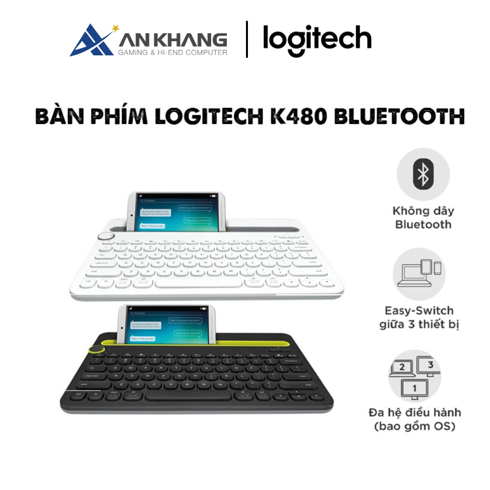 Bàn phím Logitech K480 Bluetooth - Hàng Chính Hãng - Bảo Hành 12 Tháng [Lỗi 1 đổi 1