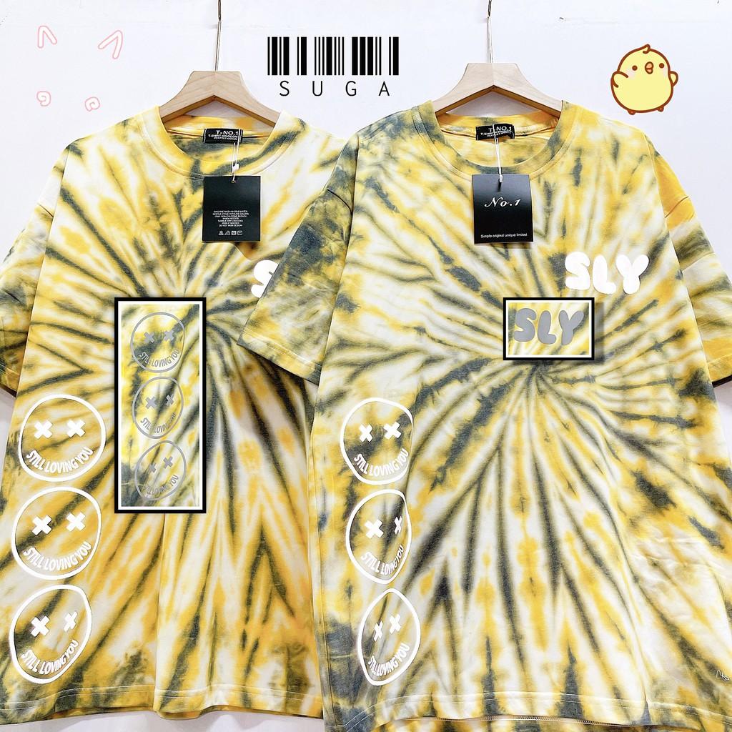 Áo loang tie dye unisex form rộng Tie Boutique nhiều hình - xoáy vàng đen