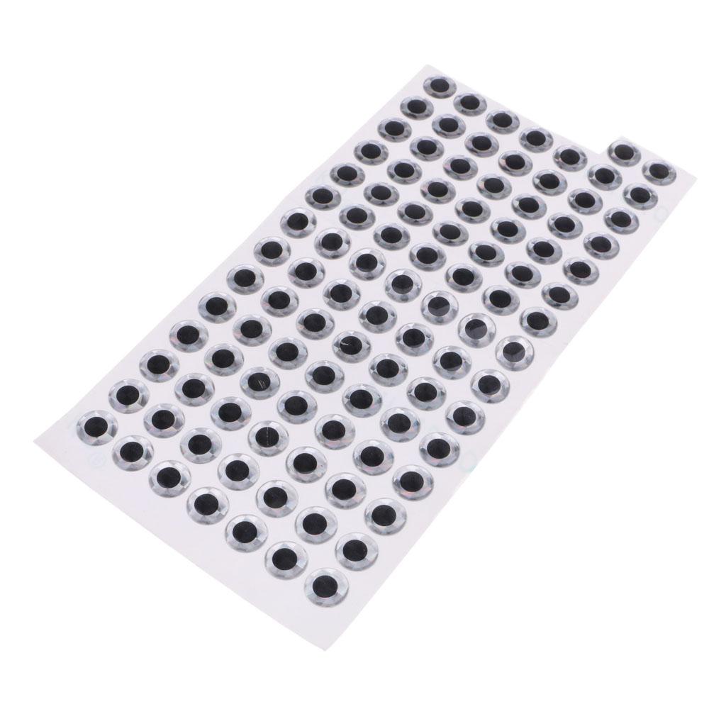 100pcs Fishing Lure Eyes Holographic Self Adhesive Eyes 3D Fish Eye DIY