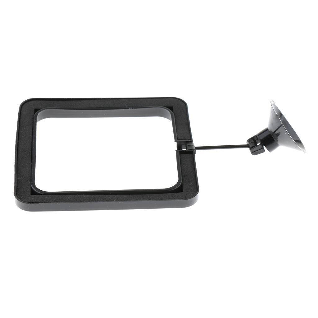 2pcs Aquarium Fish Tank Fishes Feeding Flake Foods Ring Square Feeder Black