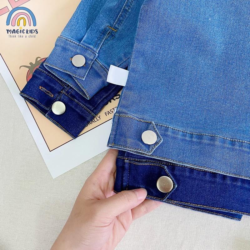 Áo khoác jeans chất bò mềm cho bé trai Magickids Áo khoác thu đông trẻ em giữ ấm AO21017