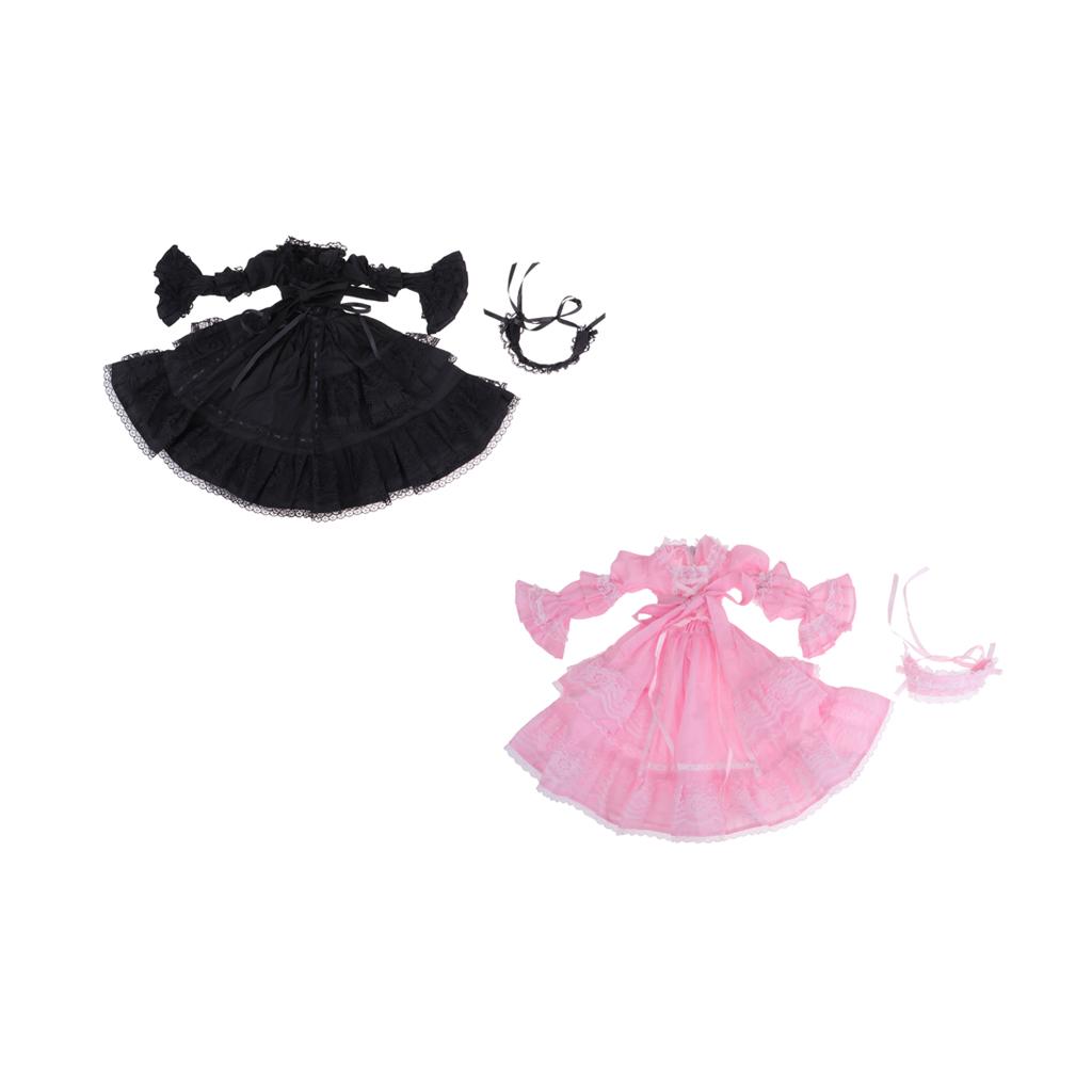 Adorable Princess Dress With Headdress For 1/3 Night Lolita Girl Dolls