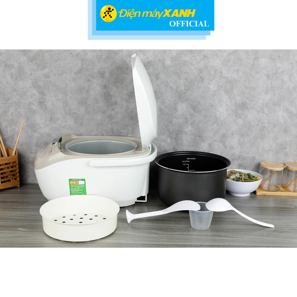 Nồi cơm điện tử Sharp 1.8 lít KS-COM191EV-WH - Hàng Chính Hãng
