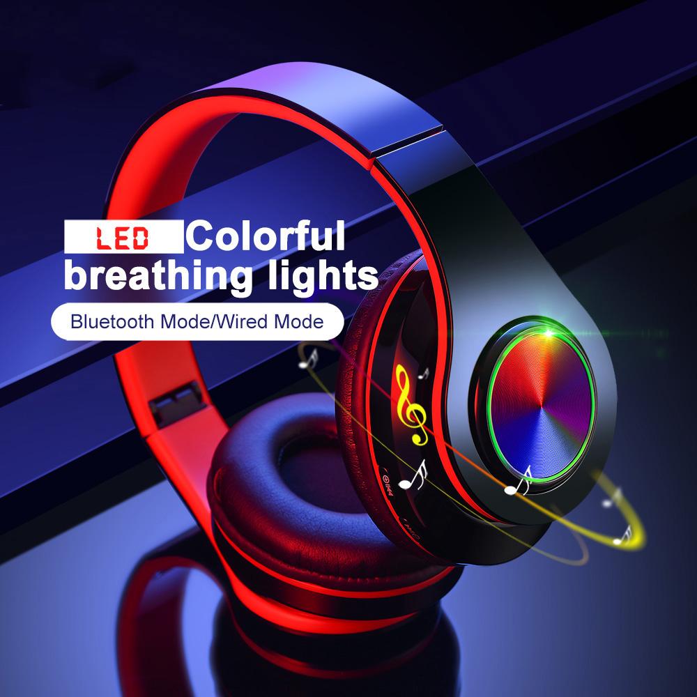 B39 LED Nhiều Màu Sắc Thở Đèn Gấp Di Động Được Xây Dựng Trong FM Không Dây Bluetooth Tai Nghe Có MIC Hỗ Trợ Thẻ TF Mp3 người Chơi