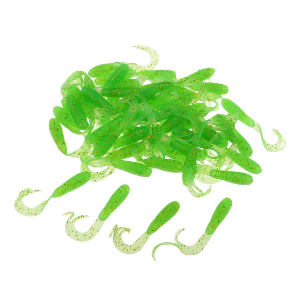 50pcs Soft Fishing Lure Grum Worms Jelly Lure Jig Head Bait Made of durable soft plastic