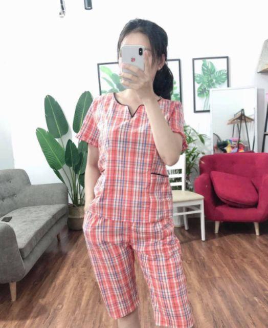 Đồ bộ mặc nhà cổ v 4 màu ảnh thật