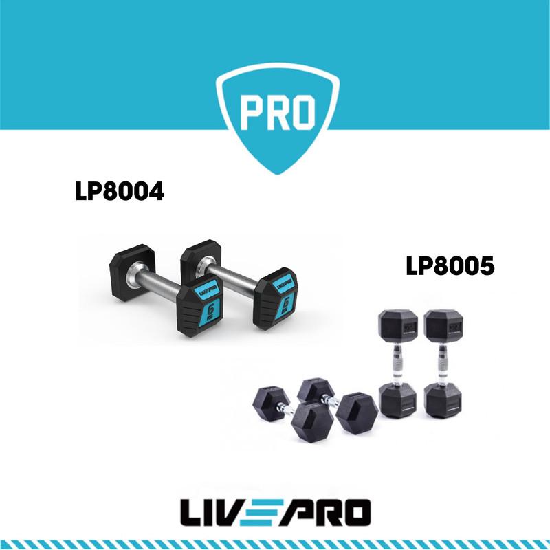 Tạ tay, tạ đơn tập gym thể hình Chất Liệu Urethane cao cấp 22.5KG x2 Livepro Chính Hãng PREMIUM URETHANE DUMBBELLS