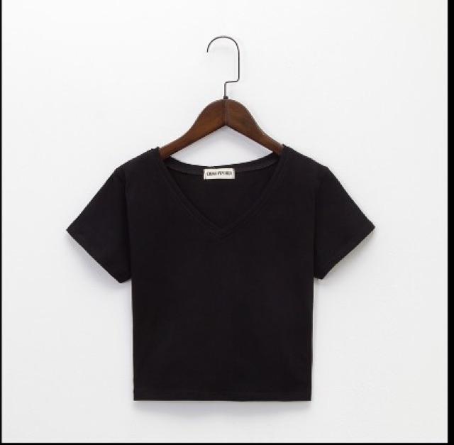 Áo thun tay ngắn body cô tim croptop