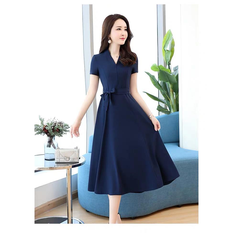 Đầm cổ V công sở quý phái