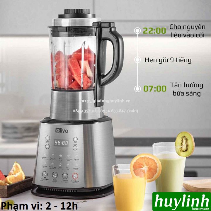 Máy làm sữa hạt đa năng Olivo X20 PLUS - 1.75 lít - 2000W [Mẫu mới 2023] - 13 chức năng xay nấu - Hàng chính hãng