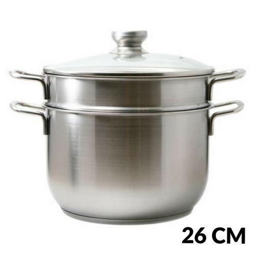 Bộ xửng hấp 3 đáy inox 430 FiveStar Standard bếp từ nắp kính