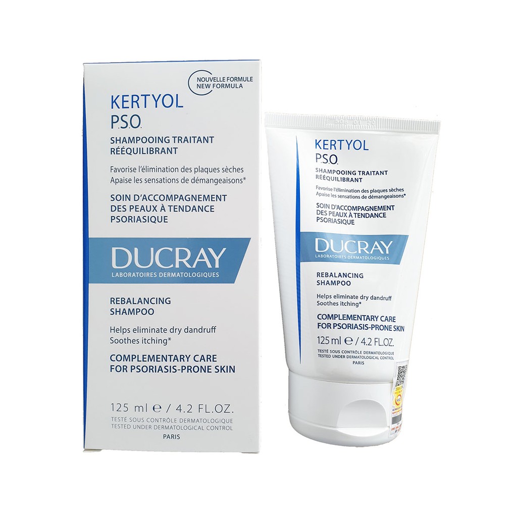 Dầu Gội hỗ trợ điều trị Gàu Mảng, Vảy Nến Ducray Kertyol P.S.O Shampoo (125ml)