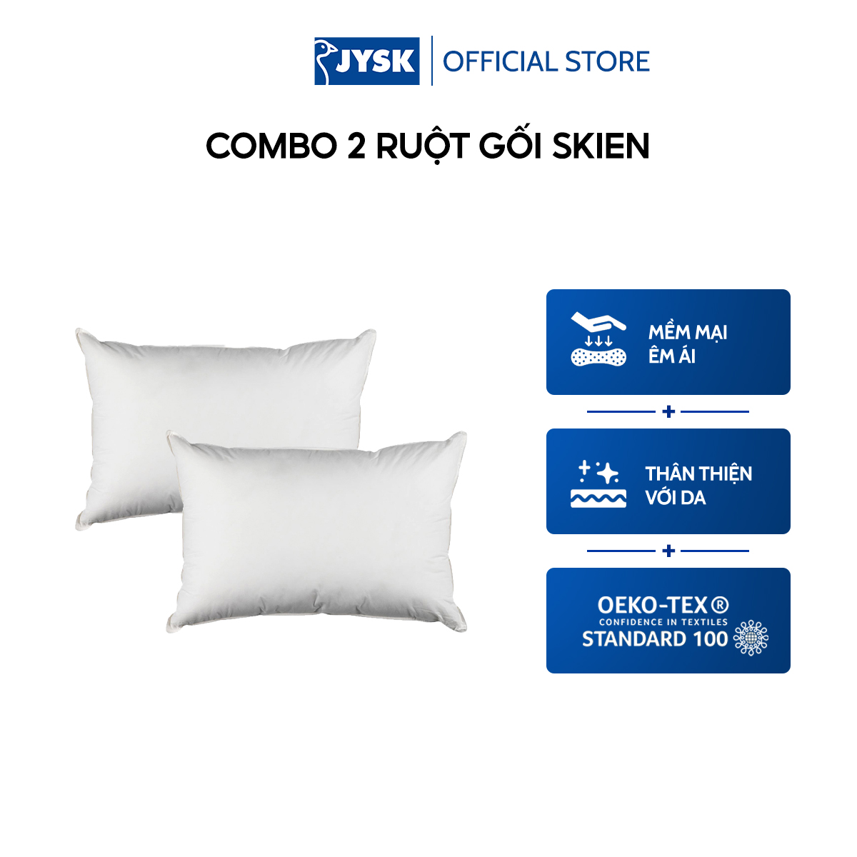 Combo 2 ruột gối JYSK Skien Polyester 50x70cm